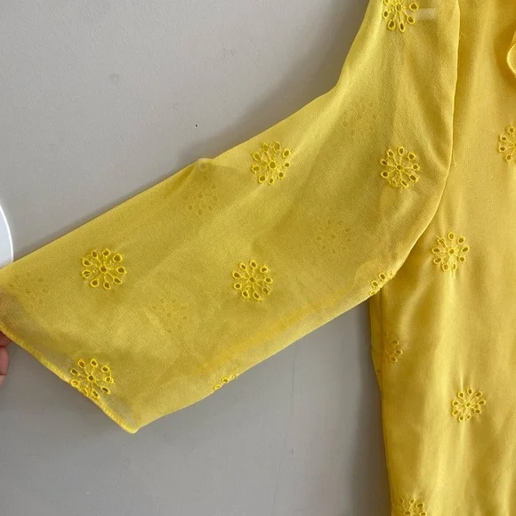 Yellow Ruffled Women's Top - Picture 3 of 4